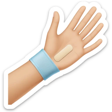 Hand wrapped in a bandaid sticker