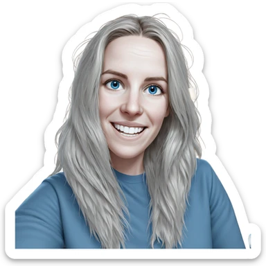 smiling girl with blue eyes sticker