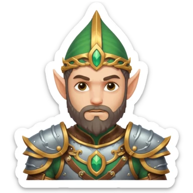 Bearded warrior elf in armor sticker