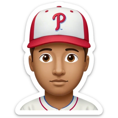 Man wearing a Philadelphia Phillies baseball cap sticker