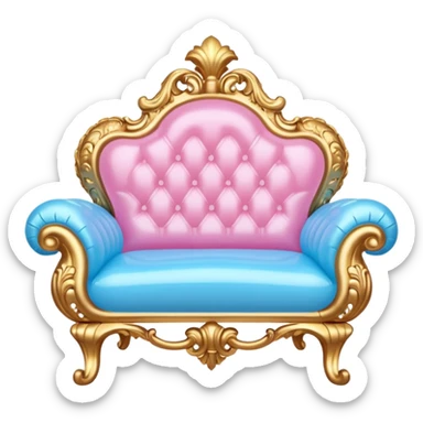 pink gold and light blue rococo inflatable likes sticker