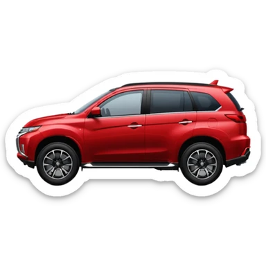 Mitsubishi SUV in red sticker