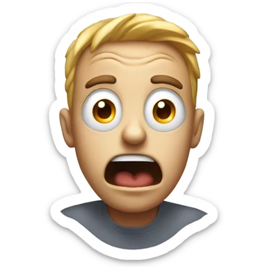 Create a 'mind blown' emoji with a shocked face, wide eyes, and an explosion above the head. sticker