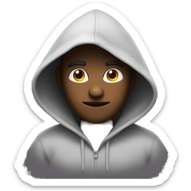 guy with a hoodie that shadows on his face which makes the face hide in the shadows sticker