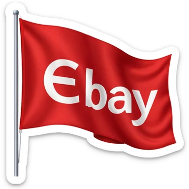 red flagg with ebay words on them sticker