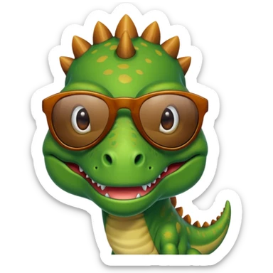 Crea un dinosaurio con gafas de sol sticker