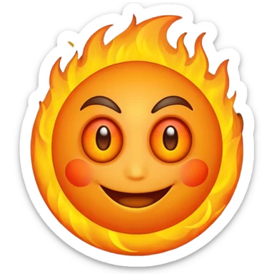 Smiling fire-eyed emoji sticker