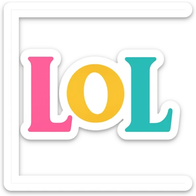 colorful modern text image with the word 'lol' in the center, varied colorful fonts, no emoji or face sticker