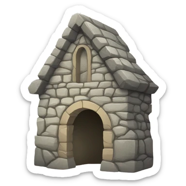 medieval stone quary building sticker