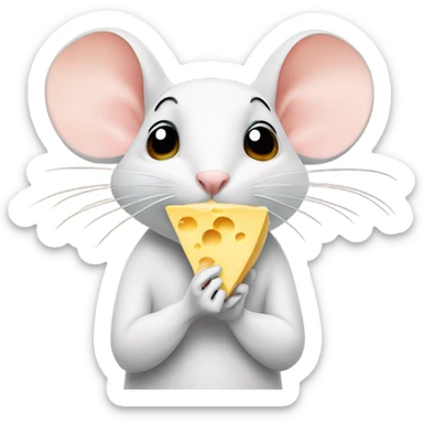 Mouse eating cheese ￼ sticker