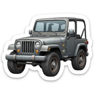 Old Jeep wrangler grey sticker