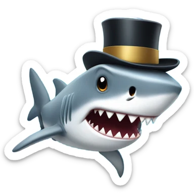 shark with tophat sticker