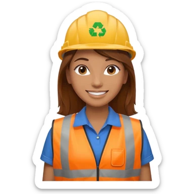 women, Waste Management, safety vest, trash picker sticker