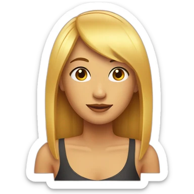 Chica con flequillo rubia sticker