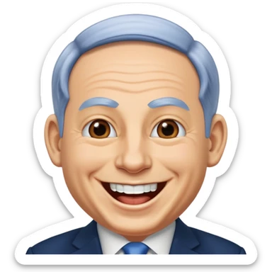 Benjamin Netanyahu laughs sticker