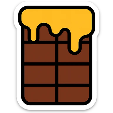 chocolate bar with honey on top sticker