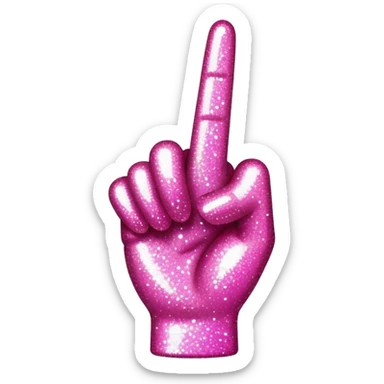 sparkly pink middle finger  sticker