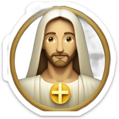 Eucharistic monetrance emoji with Christ’s face sticker