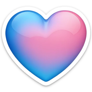 Blue and pink heart  sticker