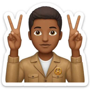 Black guy holding up peace sign with both hands and it has a text below it and say “Sybau🥀🥀🥀” sticker