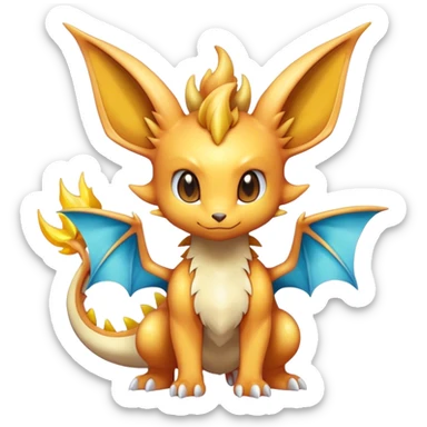 Shiny-Eeveelution-Cute-Fakemon-Dragon-Pokémon-fusion full body sticker