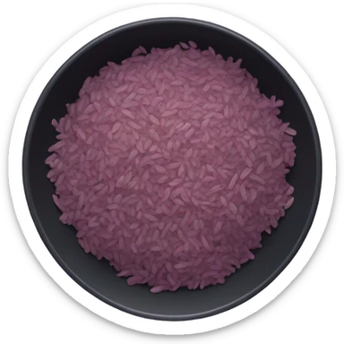a bowl of cooked korean purple rice sticker