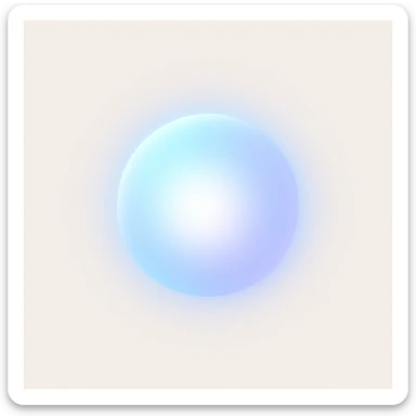 a simple aura orb with soft light, minimal, modern style sticker