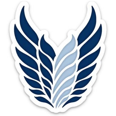 Wings of Freedom logo from Attack on Titan, overlapping blue and white wings, Survey Corps emblem sticker