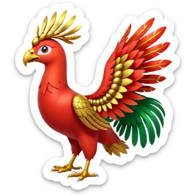 Pokemon red and green legendary Ho-Oh sticker