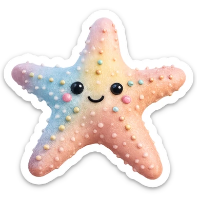 Remove the background, keep only the realistic rainbow pastel bedazzled sea star, photorealistic, preserve all details, transparent background. sticker