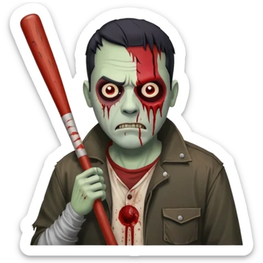 Make me a walking dead emoji with negan sticker