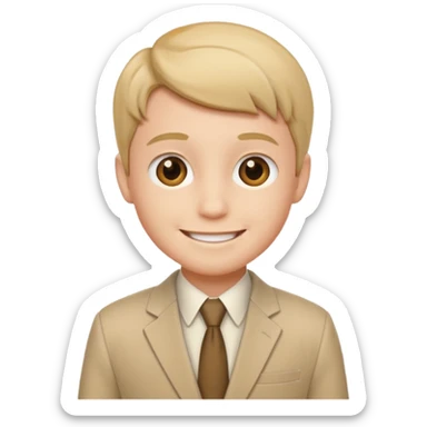 birthday  boy in biege suit sticker