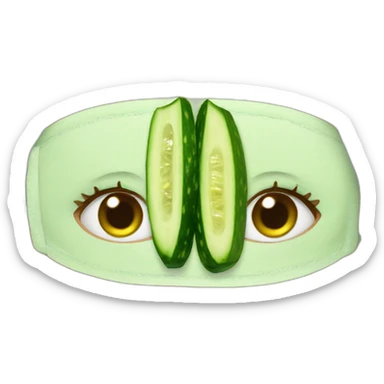 girl with face mask and cucumber slices on her eyes sticker