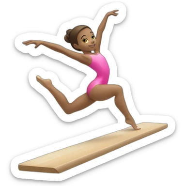 gymnast on balance beam sticker