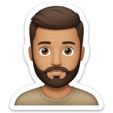 create a brunette male with a beard and a fade haircut sticker