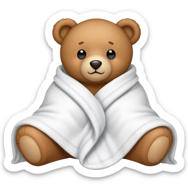 Teddy bear in blanket  sticker
