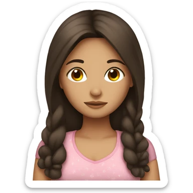 Brunette girl sleeping sticker