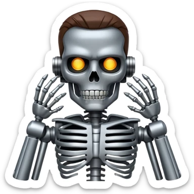Terminator with metal skeleton sticker