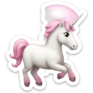Light pink unicorn balloon  sticker