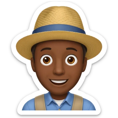 homme créole réunionnais  étonné  avec chapeau sticker