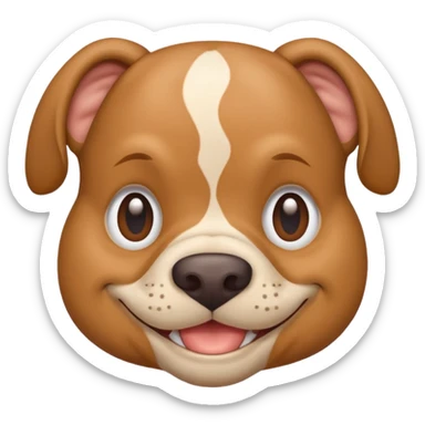 light brown pocket bully facing forwards, head and shoulders. smiling sticker