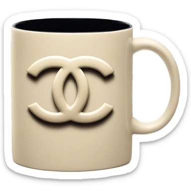Chanel logo mug beige sticker