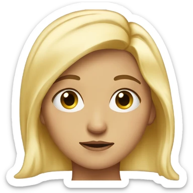 girl with blond hair giving a very big side eye  sticker