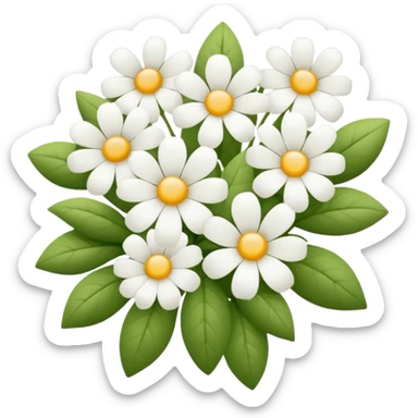 White flowers sticker