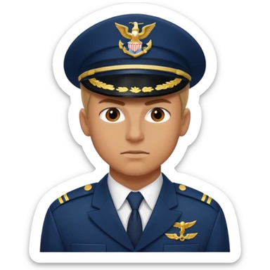 A muscular, serious navy fighter sticker