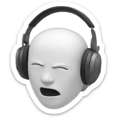 white headphone crashing head sticker