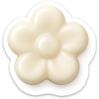 Change the candy to white, keep it flower-shaped, centered, transparent background, no other elements, same style. sticker