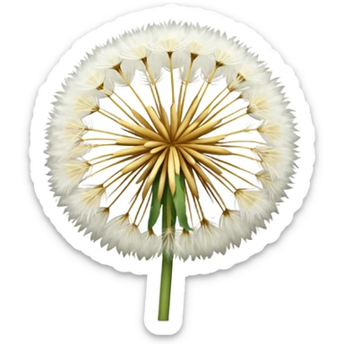 Dandelion flower emoji for bio in white colour more feathers  sticker
