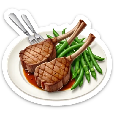 Lamb chops and green beans  sticker