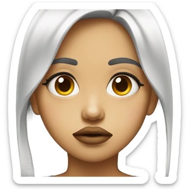 Sad girl pout lip sticker